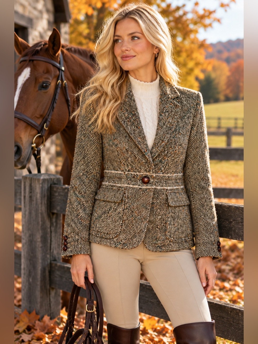 J.Crew Wool Alpaca Tweed Blazer 6 Brown Flecked Equestrian Country Riding Jacket